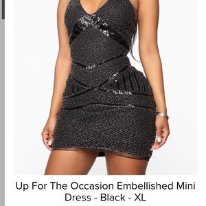 Black Embellished,Dress from Fashion Nova. Never worn. Size XL